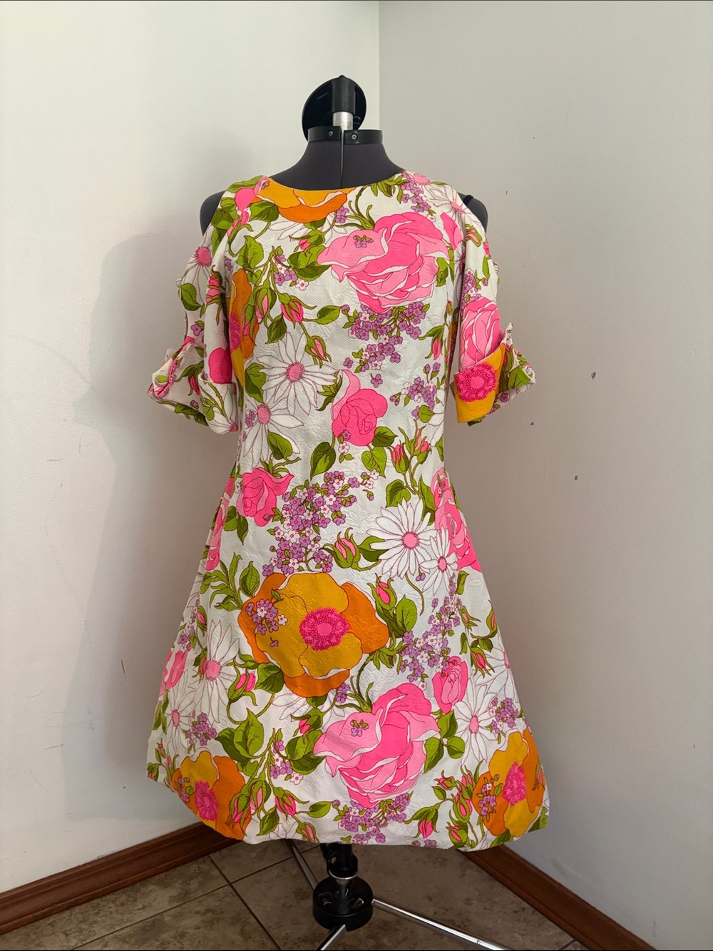 Vintage Royal Hawaiian Cold Shoulder Dress